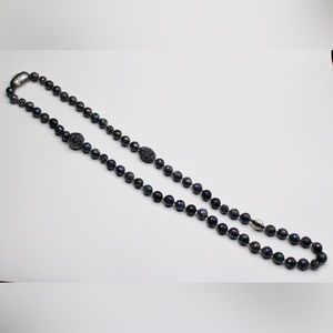 Large Beaded Necklace with Rhinestones